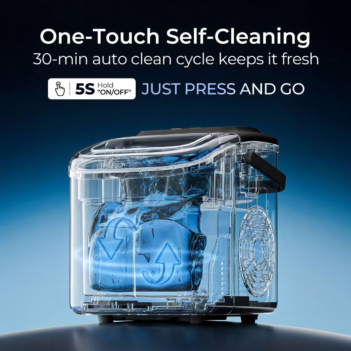 EUHOMY 26.5lbs Countertop Bullet Ice Maker