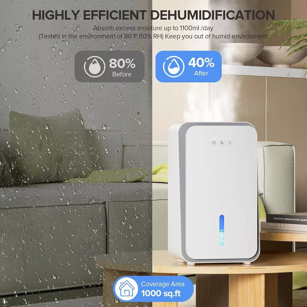 Teendow Portable Dehumidifier for Home with 1000 Sq.Ft Dehumidifier with Auto Shut-Off,7-Color Light,Sleep Mode&Timer for Bedroom,Bathroom,Basement
