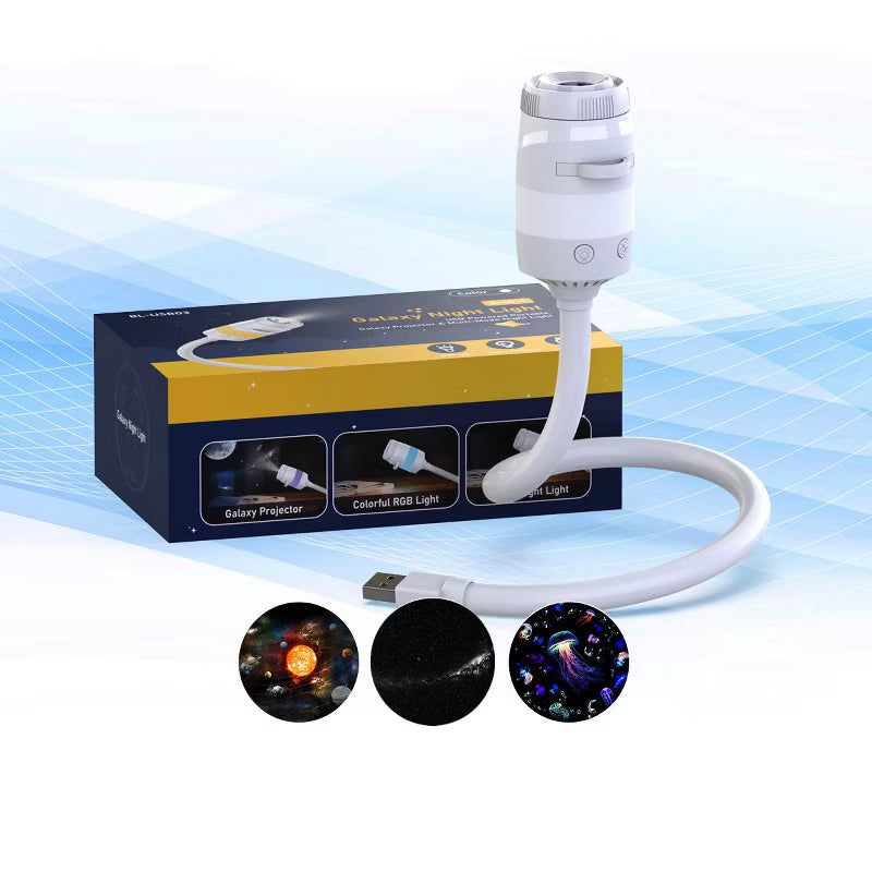 Morfone Galaxy Star Projector LED Night Light 360° Adjustable with 3 Projection Films