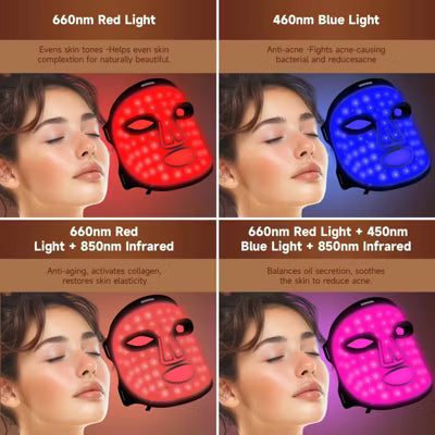 Morfone 660+850nm NIR+ Red Light Therapy Lamp for the Face Remote Controlled Portable Home Skincare Kit