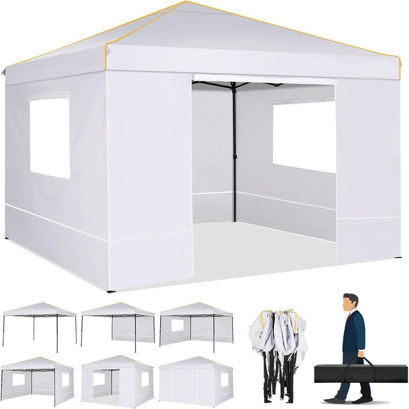 COBIZI 10x10FT Pop Up Canopy Tent with 4 Sidewalls and Mesh Windows