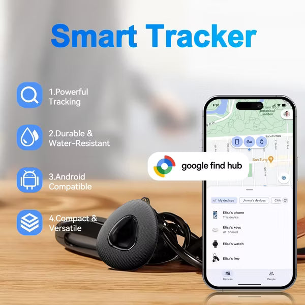 Smart Tracker Works with Apple Find My, Bluetooth Tracker Key Finder Item Locator for Keys Luggage Wallet with Case Lanyard