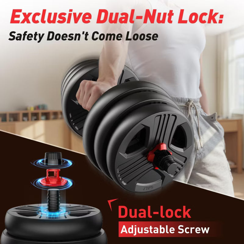 FED FITNESS Adjustable dumbbell set, 70 lbs Weights set with upgraded nut, 5 in 1 Weight Set Used, Fitness Exercise for Home Gym