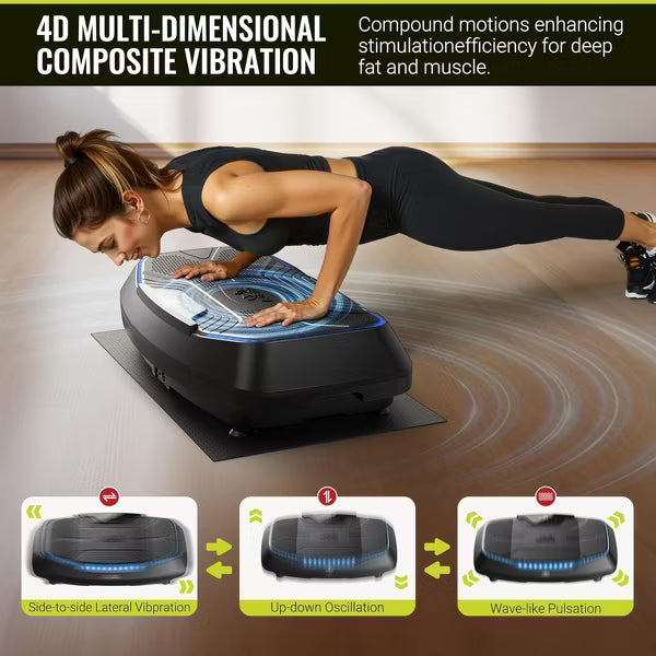 FLYBIRD Vibration Plate Exercise Machine, Adjustable Speed High Intensity Vibration for Muscle Toning Weight Loss Lymphatic Drainage