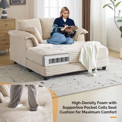 Karl Home |Upholstered Corduroy Sleeper Sofa Bed
