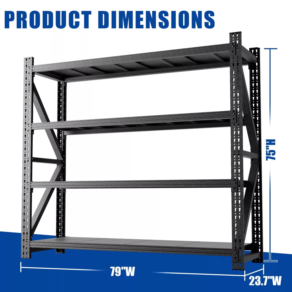 VIYET 79" Heavy Duty Garage Shelving Unit, 6000 lb Adjustable Metal Storage Rack, 75" Tall Industrial Steel Shelves