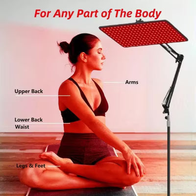 Morfone 200 LED Large Panel 660nm 850nm 940nm Red Light Therapy Lamp Infrared Therapy Device Black 1PC