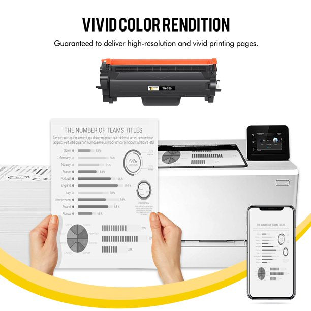 Toner Bank Compatible Toner Cartridges Replacement for Brother TN760 TN-760 TN 760 TN730 TN-730 730 for HL-L2395DW L2350DW MFC-L2710DW L2750DW DCP-L2550DW HL-L2390DW HL-L2370DW (Black, 2-Pack)