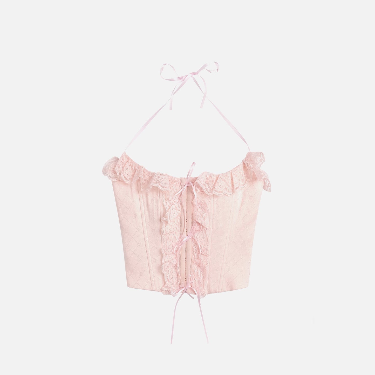 GUIZIO Eris Lace Corset - Baby Pink