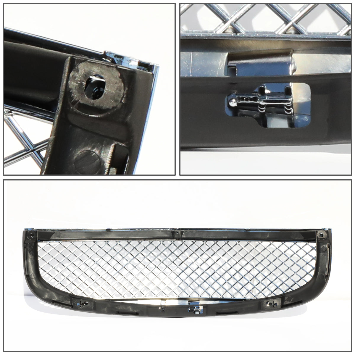 06-11 Chevy HHR Non SS Models Front Grille - Badgeless Diamond Mesh - Chrome