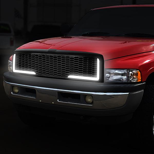 94-01 Dodge Ram 1500 94-02 2500 3500 LED DRL Front Grille - Honeycomb Mesh