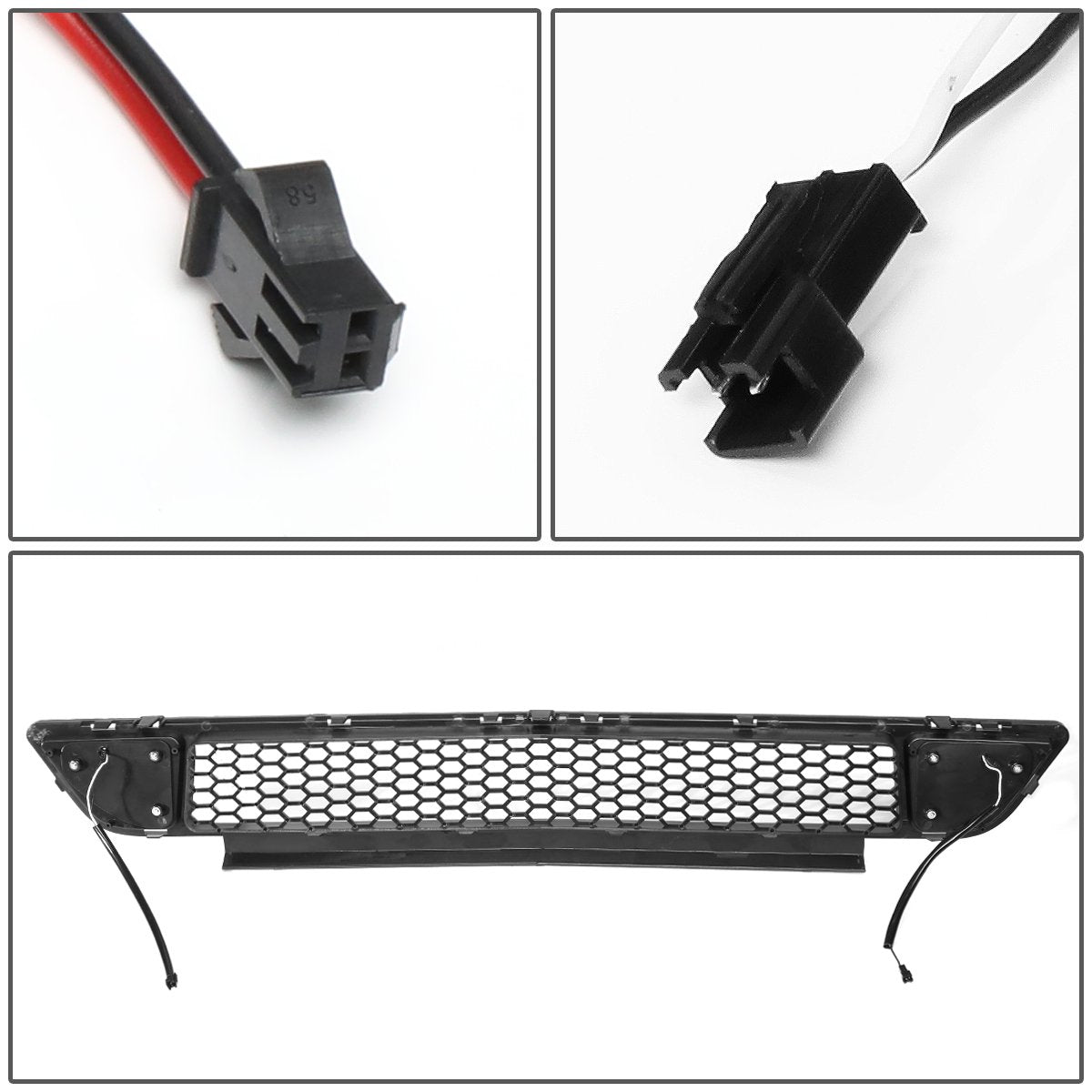 15-17 Ford Mustang Base/Ecoboost/GT LED DRL Front Lower Bumper Grille - Honeycomb Mesh