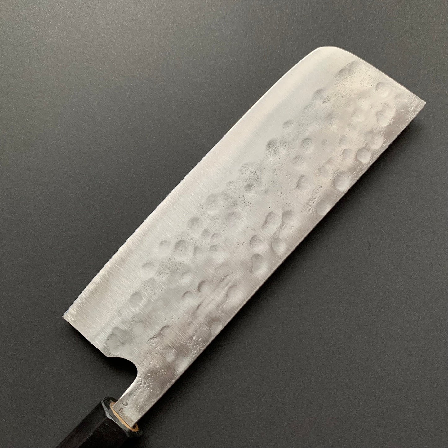 Nakiri knife, Shirogami 1 with stainless steel cladding, nashiji finish, Maboroshi range, wa handle - Fujiwara