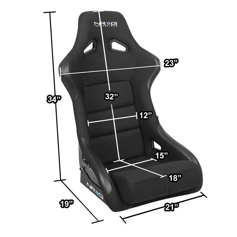 Pair Black Fiber Glass Bucket Racing Seats - FRP-301-X2