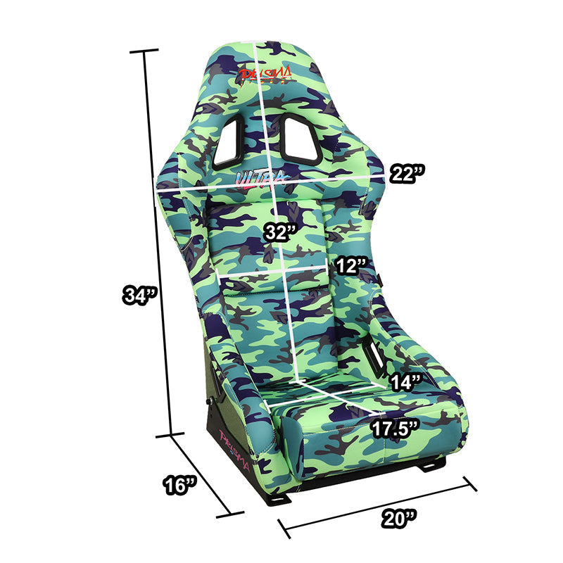 Vegan Satin Fixed Back Racing Bucket Seat - FRP-303-GIJ