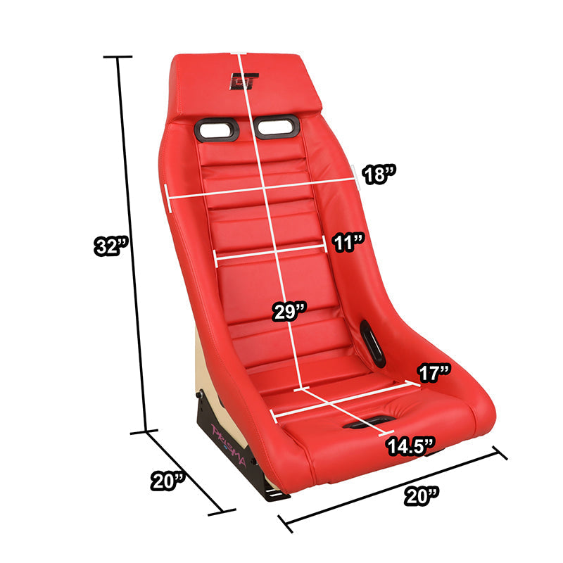 Vegan Leather Fixed Back Racing Bucket Seat - PRI-100RD-STARDUST