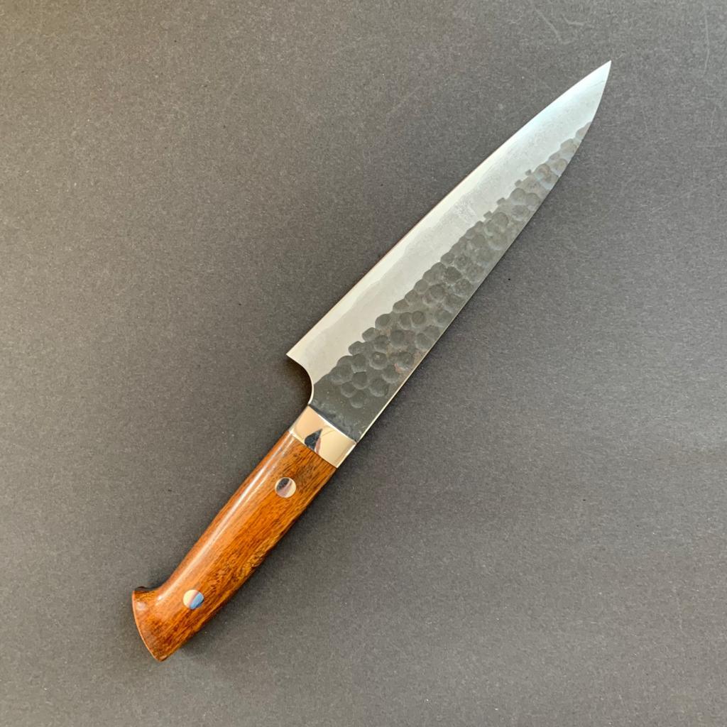 Petty knife, Aogami Super carbon steel, Kurouchi and Tsuchime finish - Saji