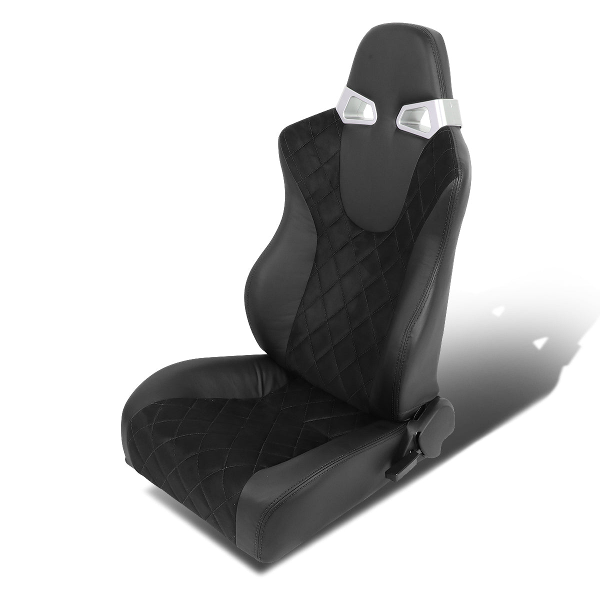 Left / Driver Side Reclinable PVC Leather Racing Seat w/Slider