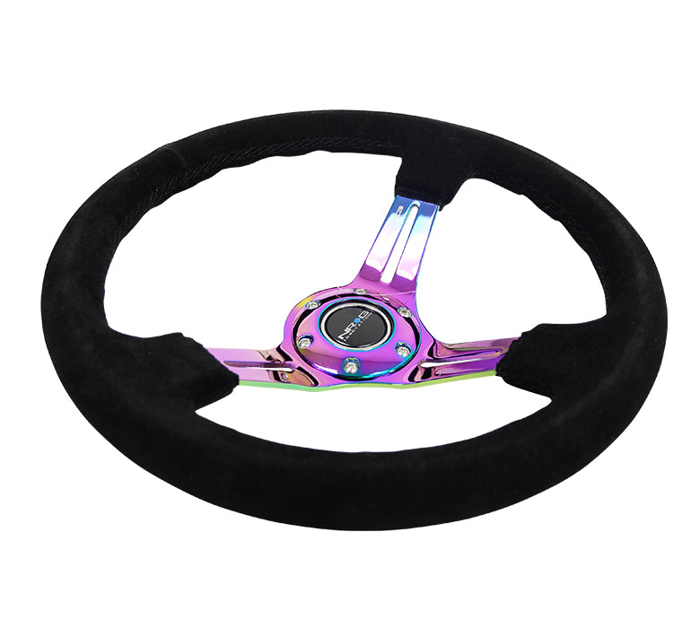 350mm 3 in. Deep Dish Suede Grip Steering Wheel - RST-018S-MCBS