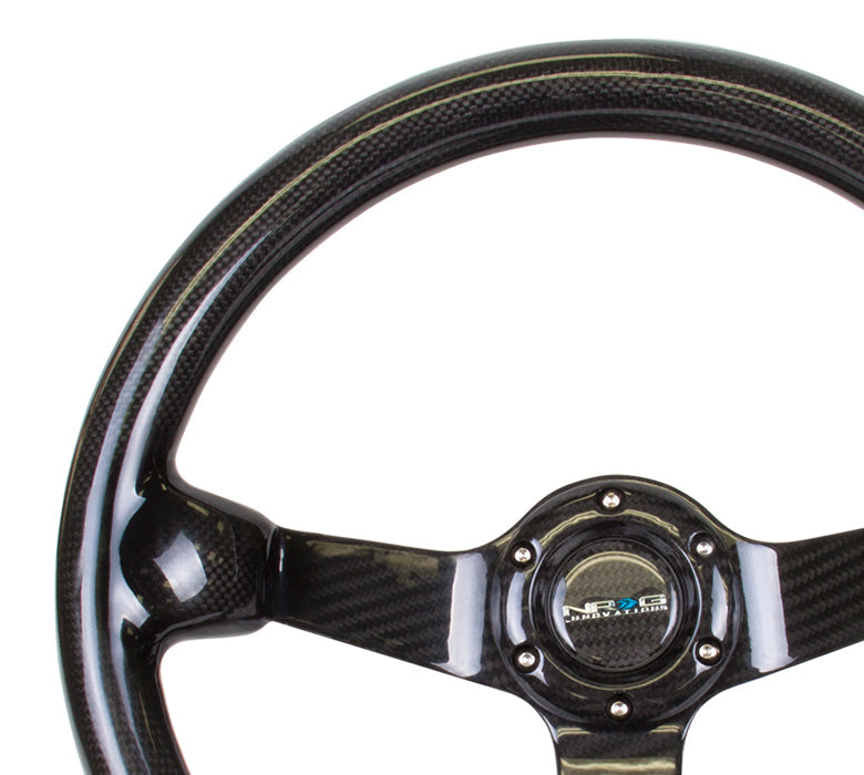 350mm 3 in. Deep Dish Carbon Fiber Steering Wheel - ST-036CF