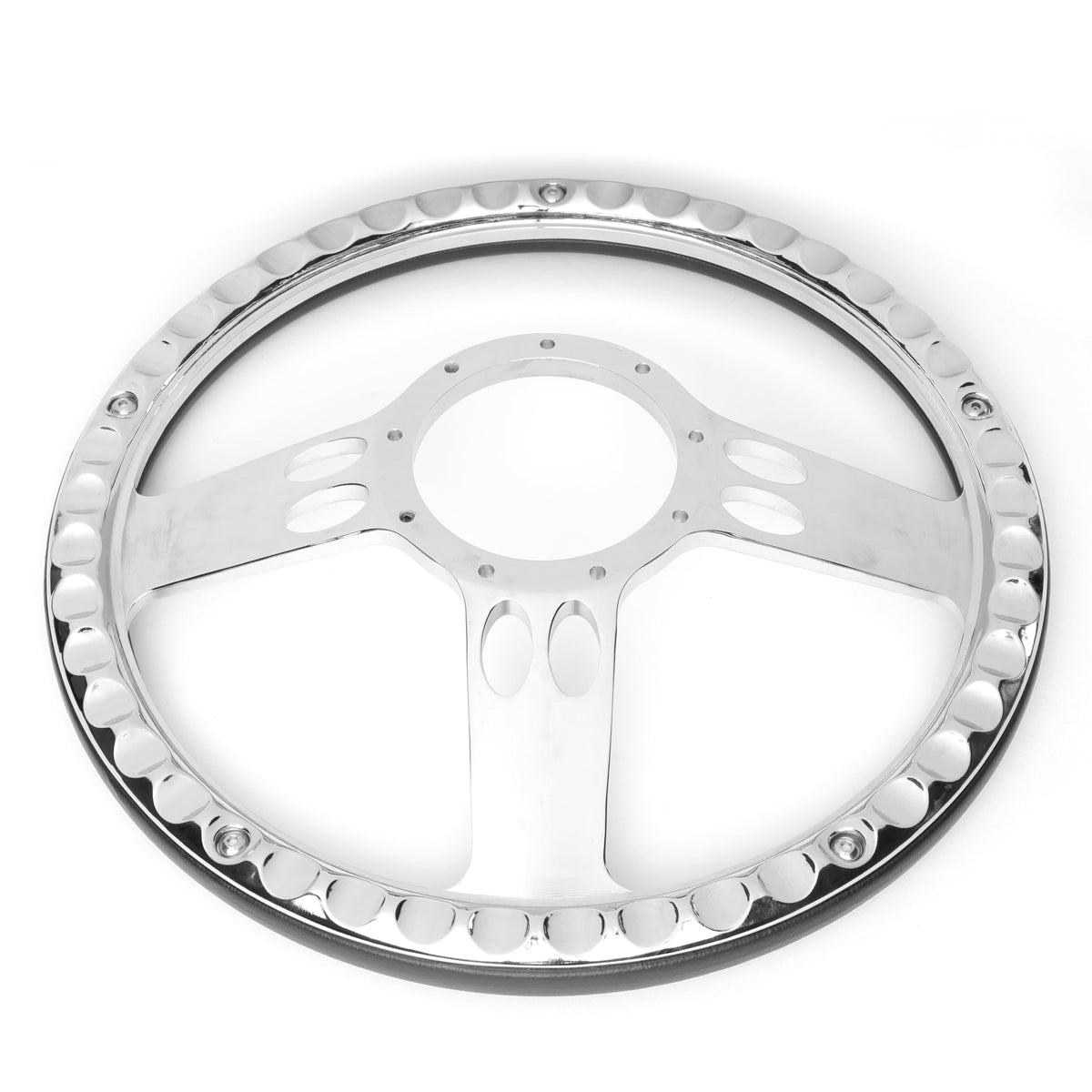 343mm 2.25 in. Deep Dish Banjo Style Leather Handle Steering Wheel