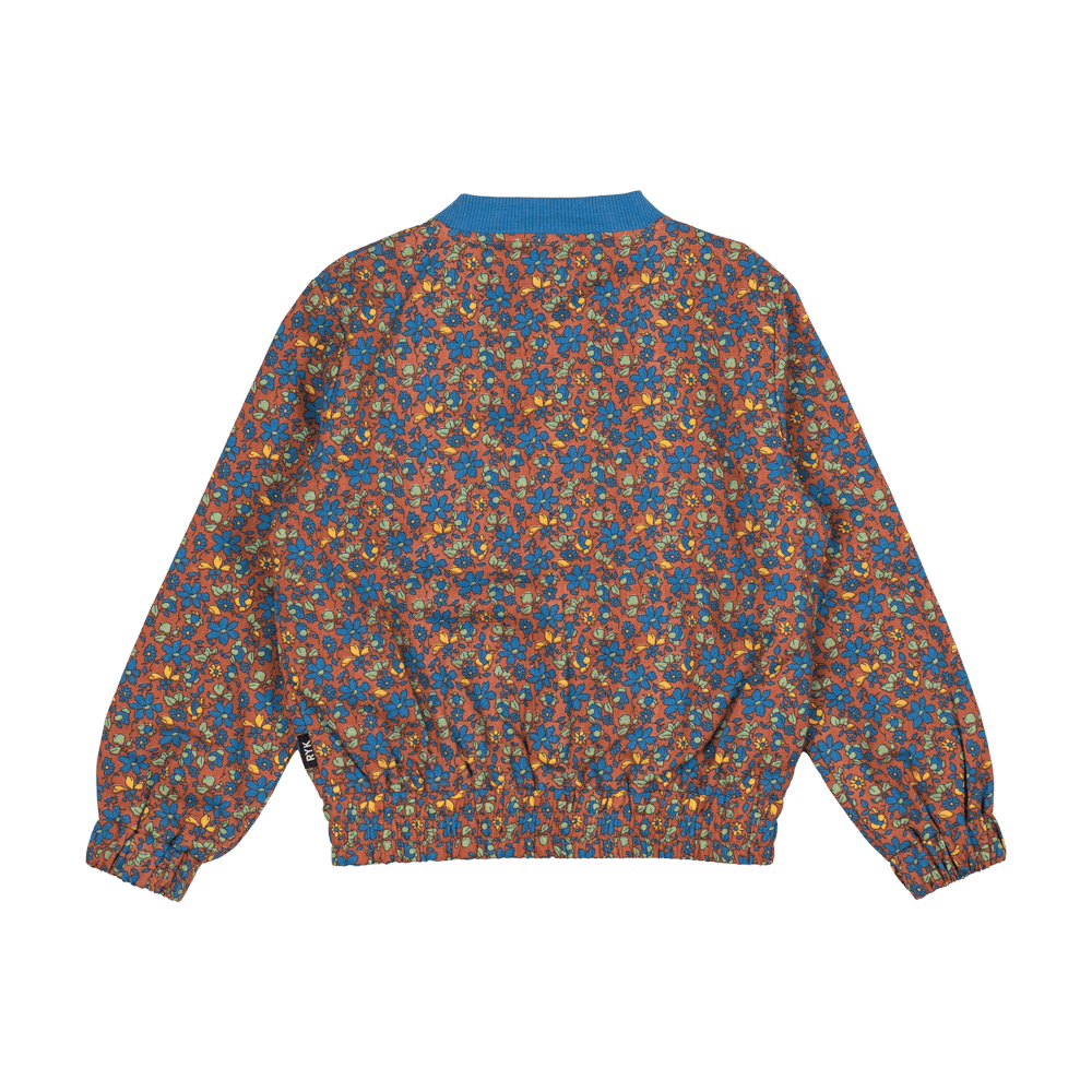 BROWN FLORAL BOMBER JACKET