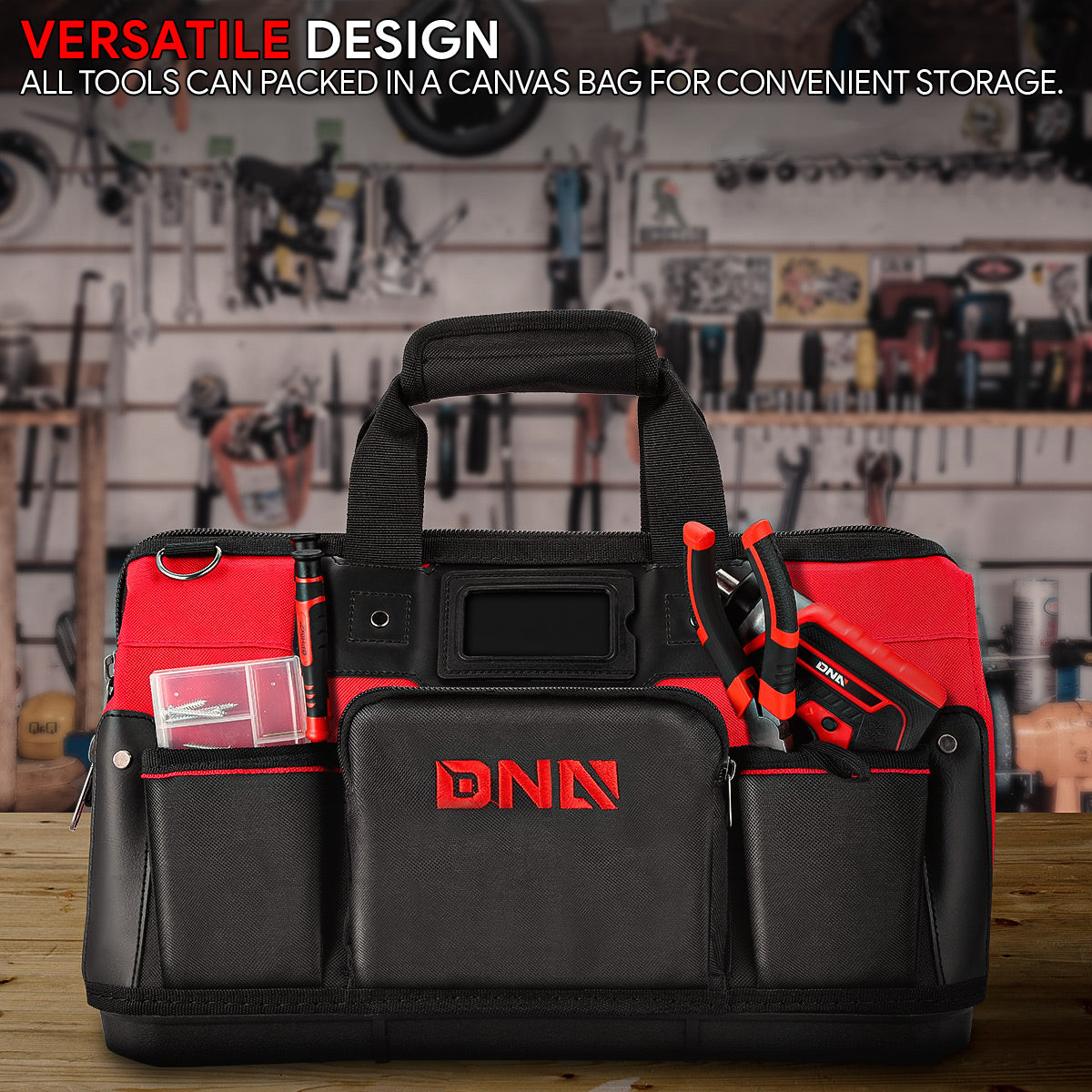 44pcs Hand Tool Kit with Storage Bag (Red)