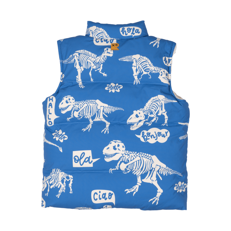 HELLO DINO SHERPA LINED PADDED VEST