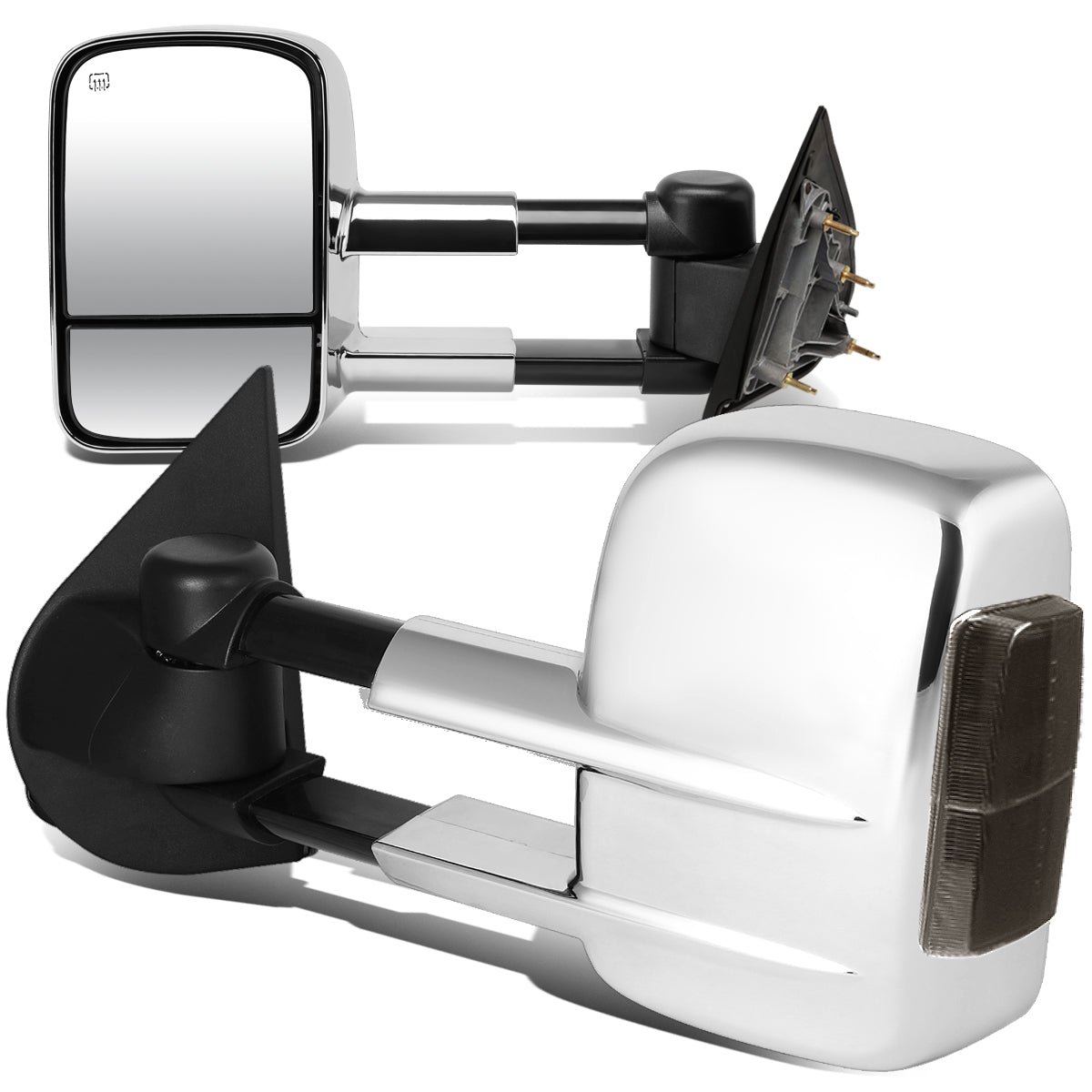 Chrome Powered Heated Towing Mirrors (Pair)<br>14-17 Chevy Silverado 1500, GMC Sierra 1500