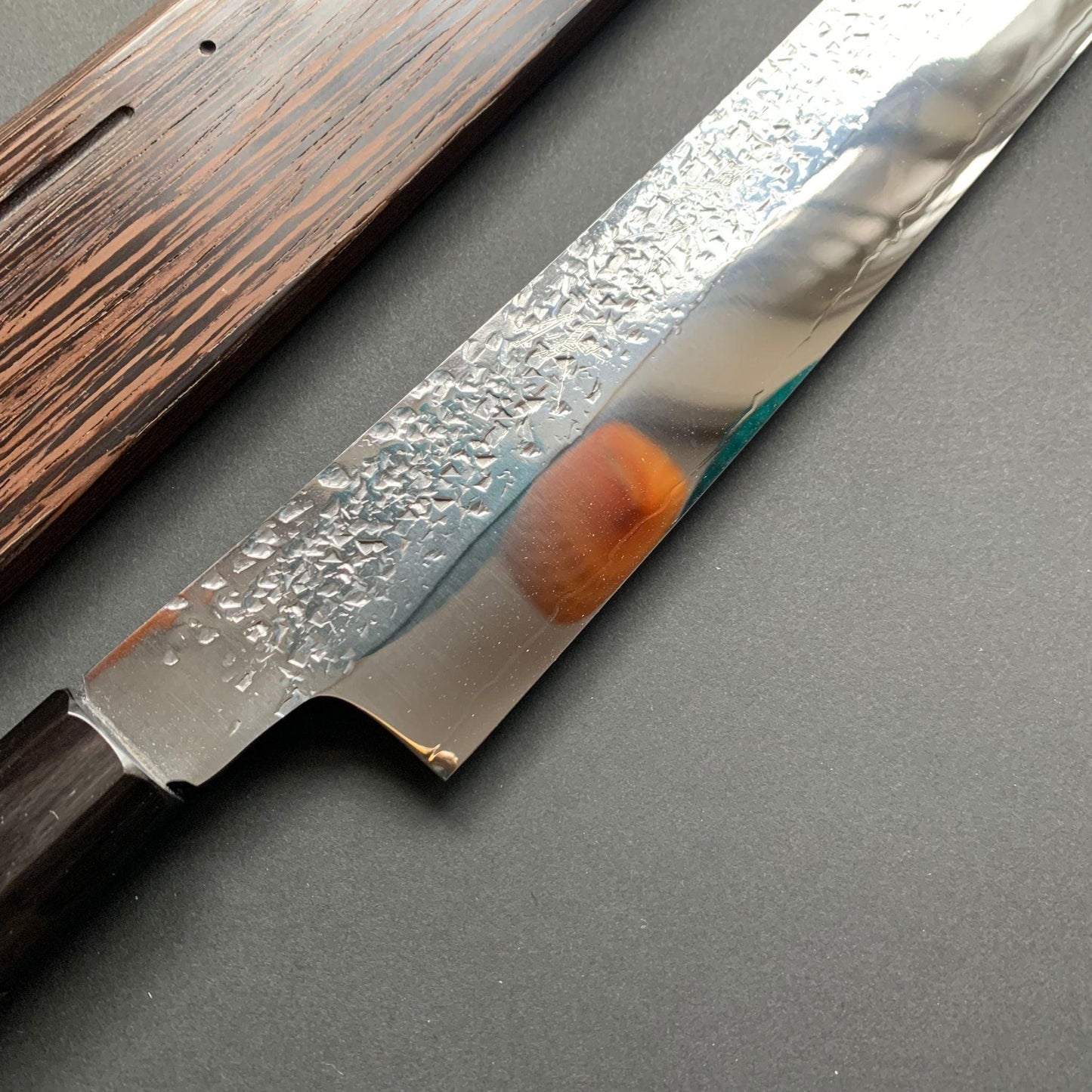 Sakimaru Knife, SG2 Powder Steel, Tsuchime Finish, Ebony Wood handle - Yu Kurosaki