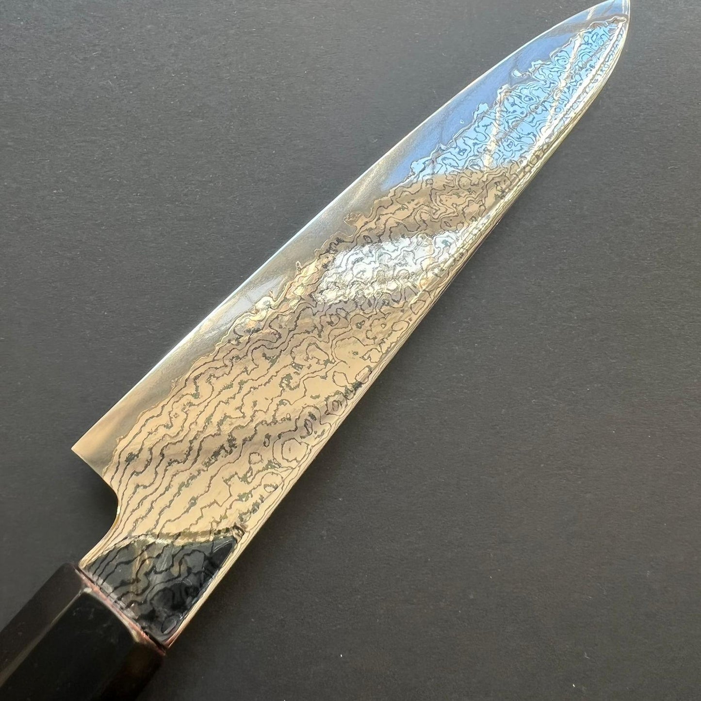 Petty knife, VG10 stainless steel, Damascus finish, Kurozome range - Hatsukokoro