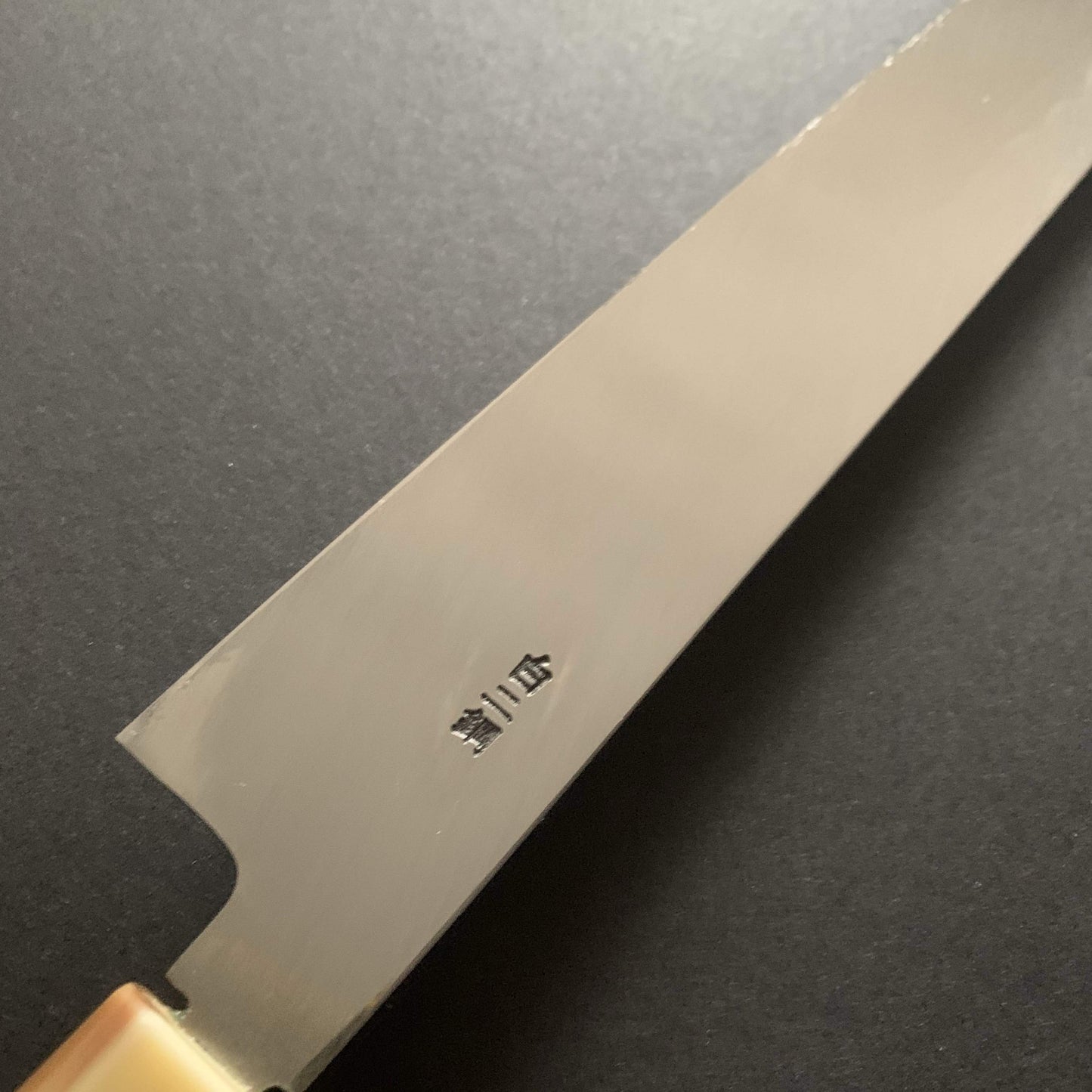 Honyaki Yanagiba knife, Shirogami 2, Mt Fuji hamon - Togashi Kenji