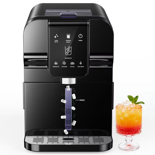 Simzlife Nugget Ice Maker and Dispenser, 30 Lbs./24H, One-Tap Auto Soft Chewable Ice Dispensing, Self-Cleaning, Black