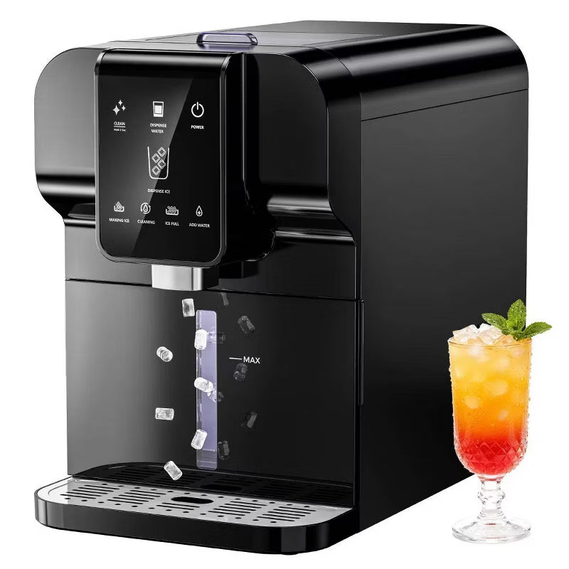 EUHOMY 35lbs Self-Cleaning Dispenser and Nugget Ice Maker Black
