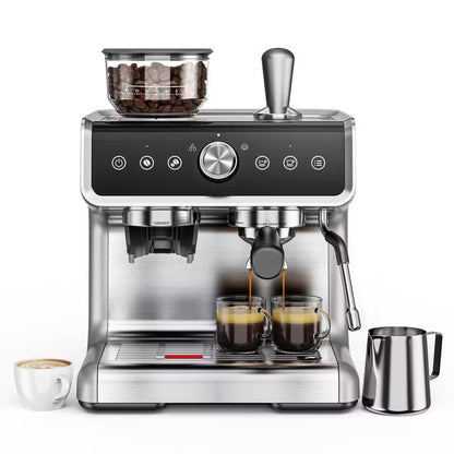 EUHOMY 15 Bar Espresso Machine Coffee Maker with Grinder Stainless Steel