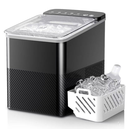 EUHOMY 26.5lbs Portable Countertop Bullet Ice Maker Black