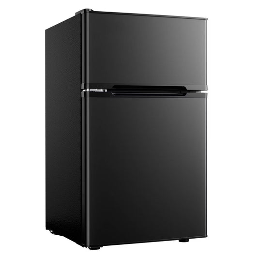EUHOMY 3.1 cu ft Mini Refrigerator Stainless Steel Black