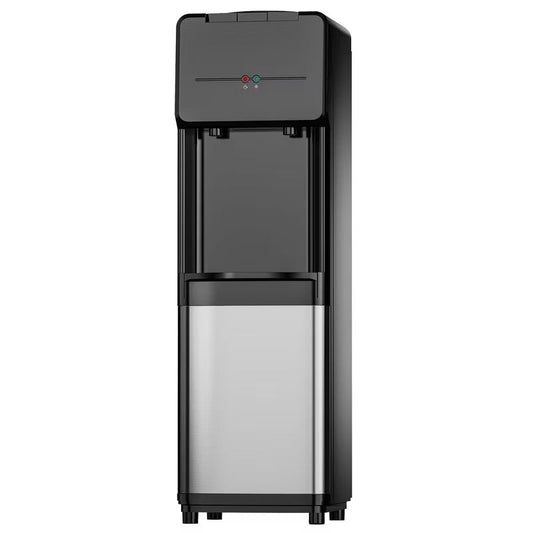Simzlife Freestanding Water Dispenser, Hot & Cold Water, Top Loading Water Cooler, Child Safety Lock, for 3-5 Gallon Bottle, Removable Water Tray