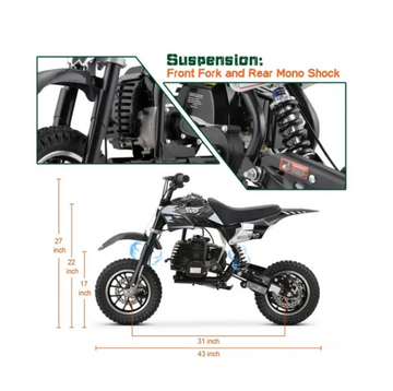 Sunderwell DB1 Gasoline 50CC Dirt Bike, BLACK