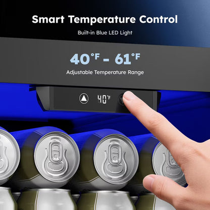 Simzlife 24Cans 0.6 cu. ft. Mini Fridge Cooler, Portable Beverage Refrigerator with Glass Door, Black