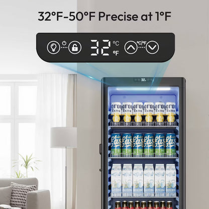 EUHOMY 6.0 cu ft Commercial Beverage Display Refrigerator Glass Door