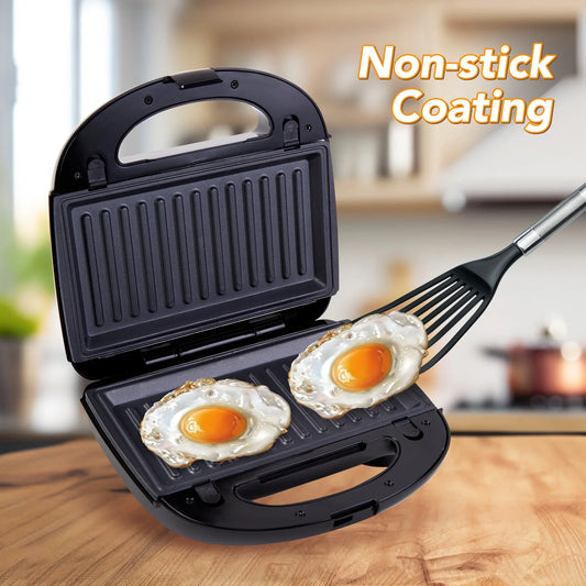 Uarter 6-in-1 Waffle Maker Electric Sandwich Maker with Removable Non-Stick Plates, Perfect for Crafting Sandwiches, Paninis, Nuts, Waffles, and Madeleines, Ideal for Cooking Grilled Cheese, Burgers