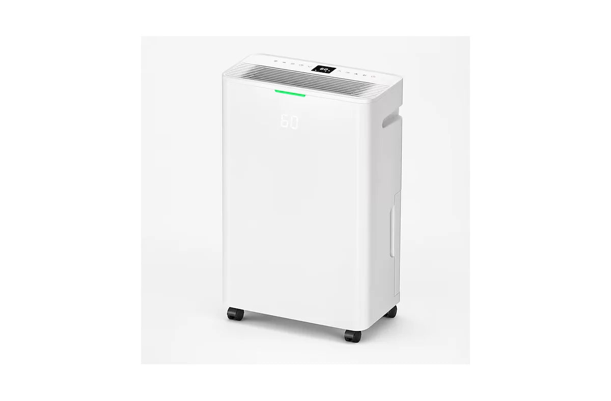 Dehumidifier for 4,500 sq. ft. rooms with drain hose and auto shutoff