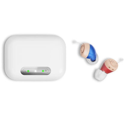 iadr Hearing Aids for Seniors Rechargeable with Noise Cancelling, Adults Hearing Amplifiers for Hearing Loss, Hearing Amplifiers with Magnetic Charging Case,Beige(A49)