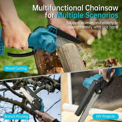 Tidymend Mini Chainsaw 8 inch  6 inch Cordless Chainsaw with Battery and Charger, Lightweight Electric Chain Saw for Trees Branches Trimming Wood Cutting