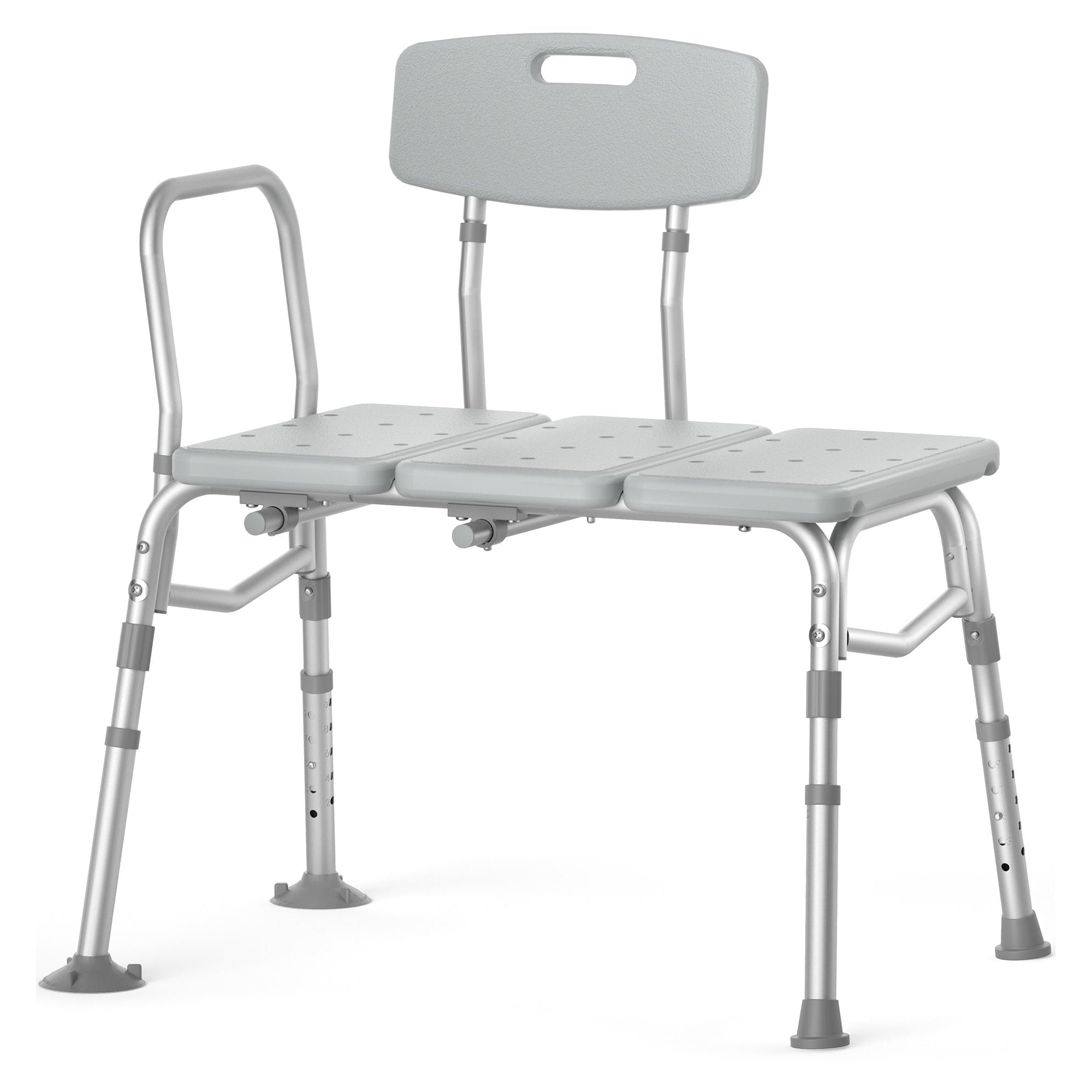 ZOTO Tub Transfer Bench For Bathtub, Height Adjustable Shower Bench with Backrest, Shower Seat Shower Chair Bath Chair for Elderly, Seniors, Arm Support for Transfer, 400 Weight Cap,VBC4