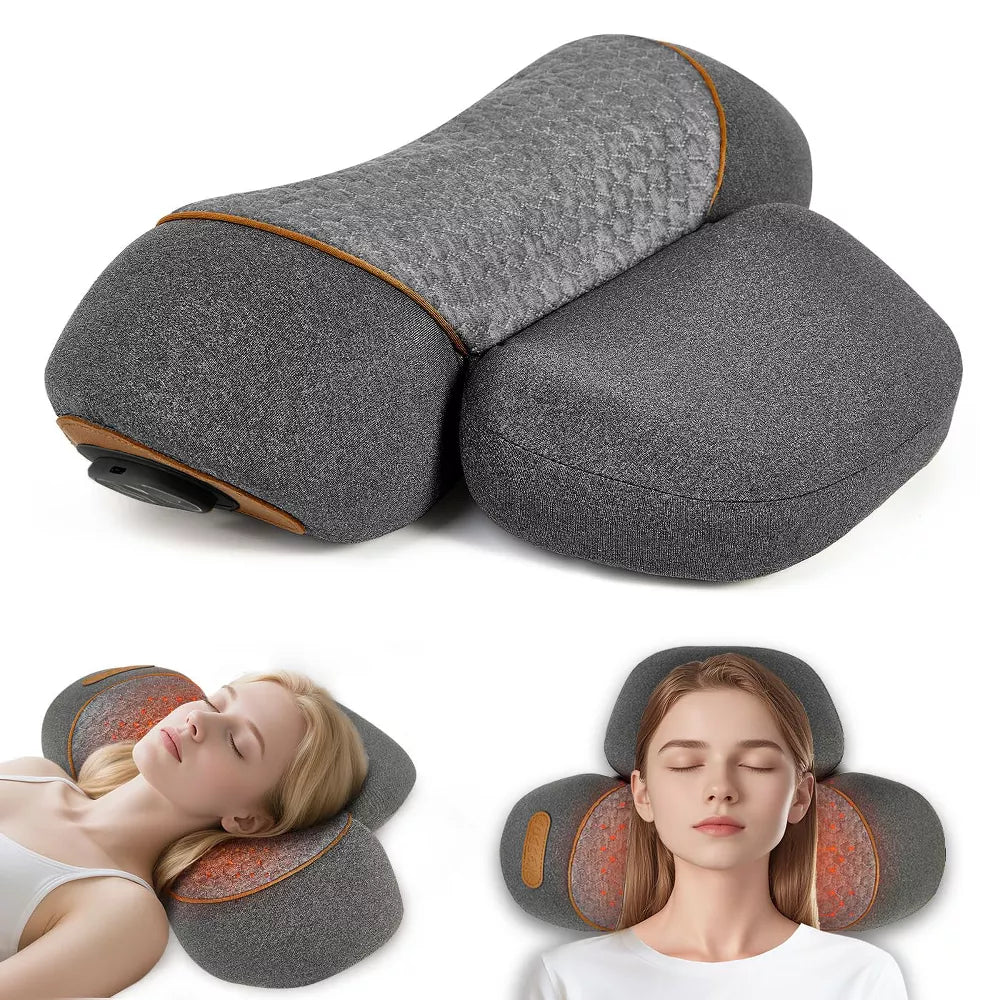 Morfone Heating&Massage Neck Pillow, Neck and Shoulder Massager for Neck Pain Relief, Cervical Massage Pillow for Back&Shoulders