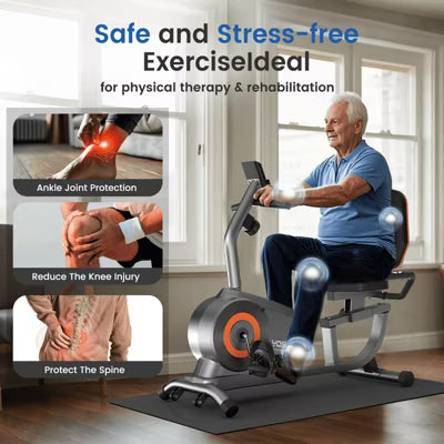 YOSUDA Magnetic Recumbent Exercise Bike for Home,16-Level Resistance,350LB Capacity for Seniors & Adults