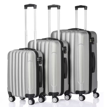 Karl Home 3 Piece Luggage Set Multifunctional Large Capacity Traveling Storage Suitcase Luggage Set Grey
