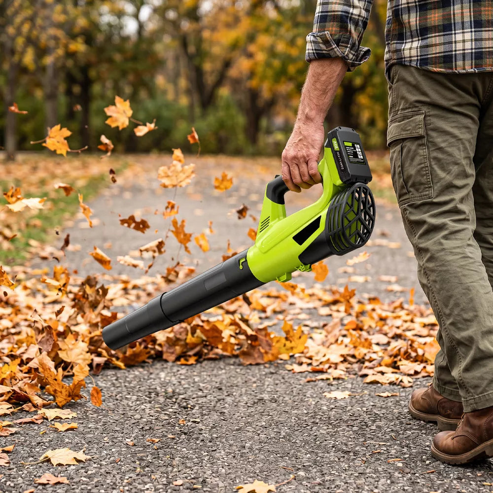 Lightweight Cordless Leaf Blower with 2-Speed Power for Lawn, Patio and Yard Cleaning,Blue